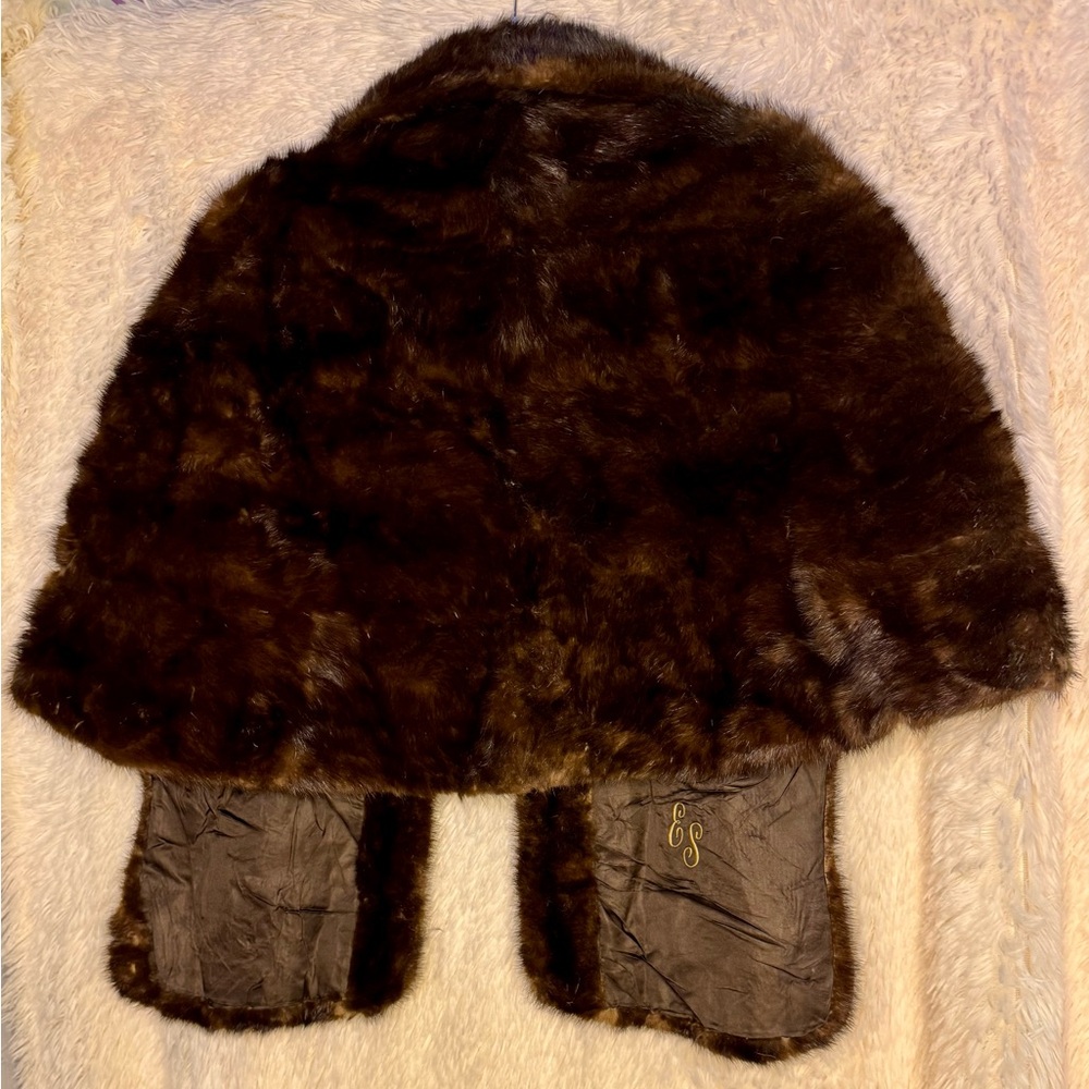 Vintage Genuine Mink Fur Cape / Stole – Free Size | Classic Draped Silhouette - Picture 5 of 5